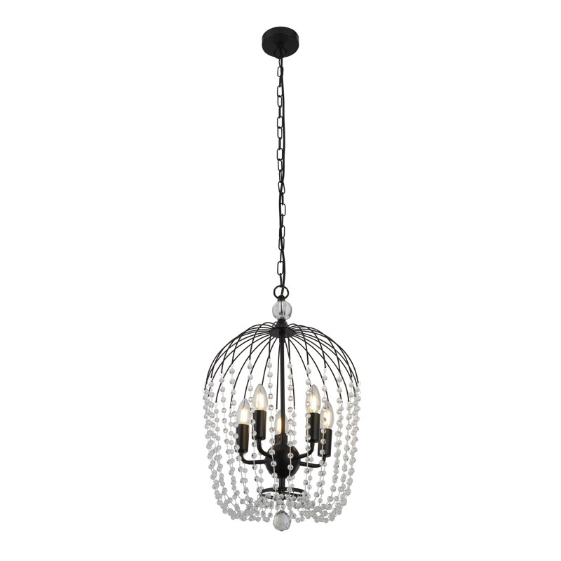 Peniste 5-Light Single Chandelier, Black