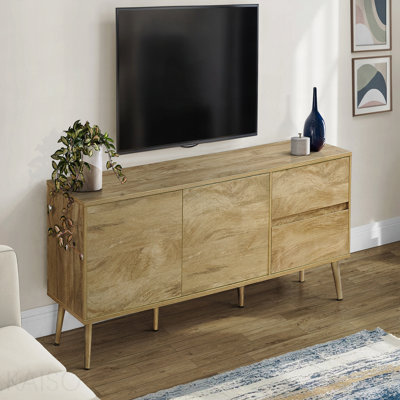 Meuble télé, console de 72 po, meuble multimédia, tiroirs de rangement, armoire de rangement