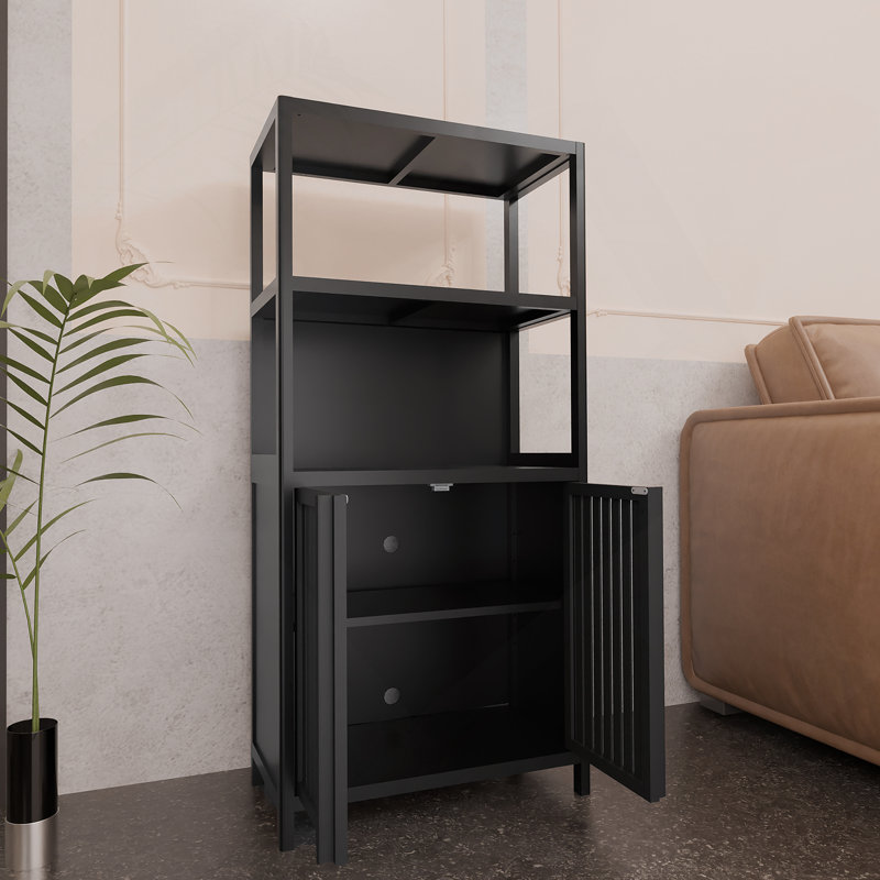 Armoire de salle de bain séparée avec 2 portes, armoire de plancher pour le salon, la cuisine, l'entrée, idéale pour le rangement polyvalent