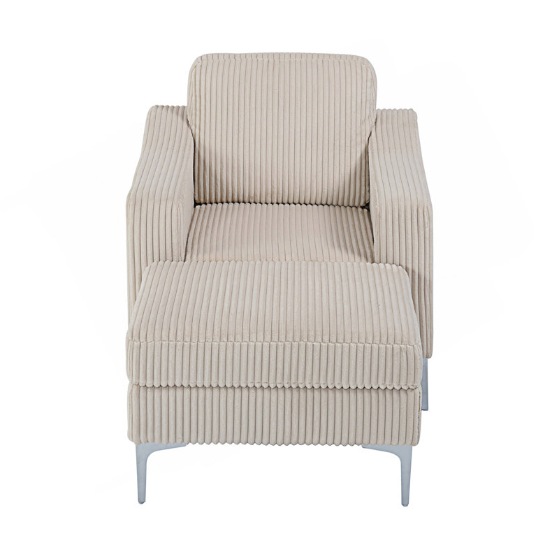 Canapé modulaire convertible avec repose-pieds de rangement, Beige