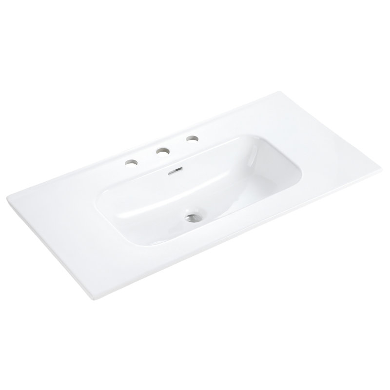 Glossy Ceramic Basin, Effortless Cleaning, Seamless Design White Integration