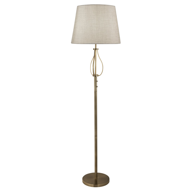 Almond 152cm Chrome Traditional Floor Lamp