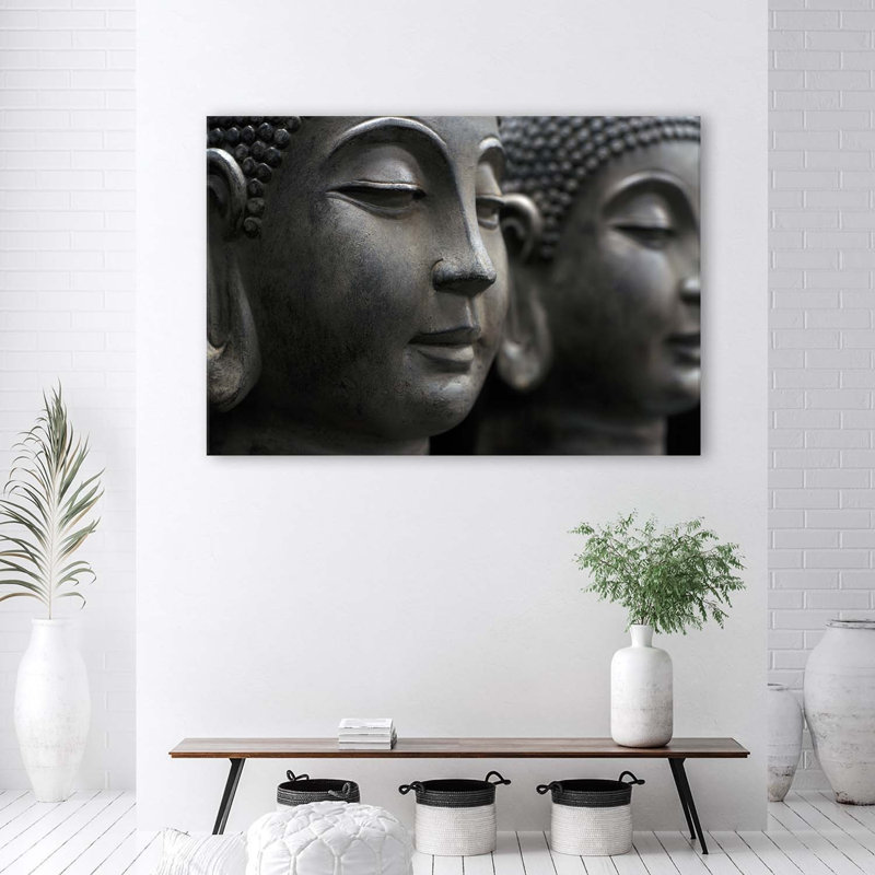 Buddha Figurines - Wrapped Canvas Print, 80cm H x 120cm W
