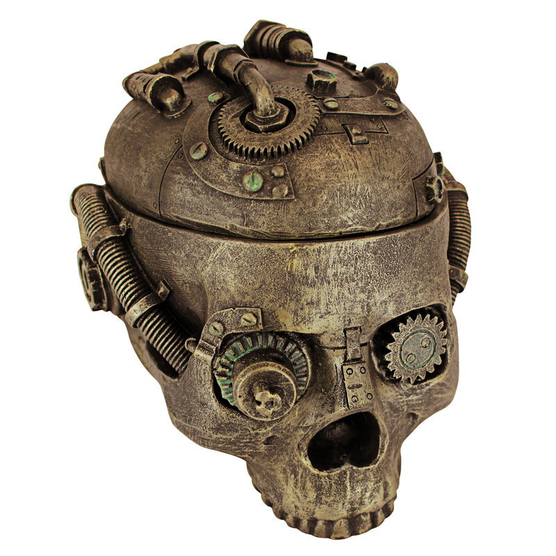 Steampunk Skull Containment Vessel Sculpture
