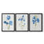 «Blue Blossom Botanical I», toile tendue sur mesure avec châssis - 3 pièces-547312389-547312387