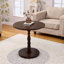 Table d'appoint ronde 23 po avec pieds en bois massif et panneau de fibres à densité moyenne haute densité pour des espaces polyvalents-1249125938
