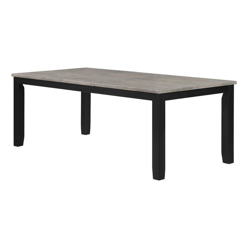 Table de salle à manger à hauteur de comptoir avec rallonge grise et noire, L 18 po x L 77,6 po