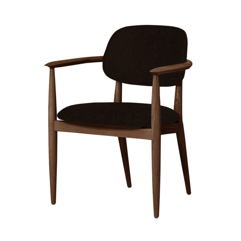 Slow Arm Chair, Natural Walnut, Steelcut Trio 124