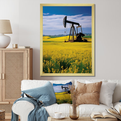Foreuse à pétrole verte et jaune