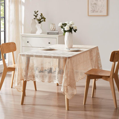 Croched Rectangular Floral Wedding Lace Tablecloth