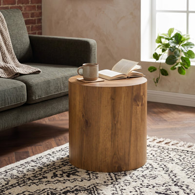 Petite table basse ronde, table basse moderne en panneau de fibres à densité moyenne pour le salon et les petits espaces