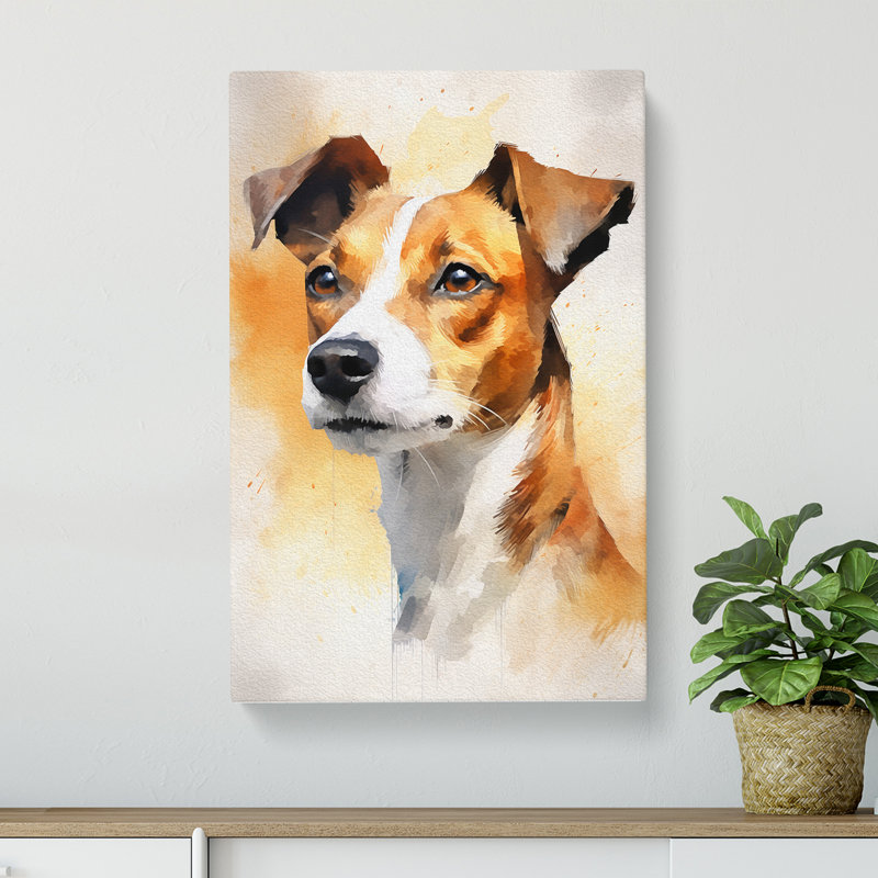 Jack Russell Gestural - Wrapped Canvas, 76cm H x 50cm W x 3cm D