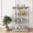 Modern Glass Display Cabinet With LED Lights, Quick-Assembly Antique Cabinet, Tempered Glass Bookshelf, Suitable For Living Room And Bedrooms, 2-Door 3-Shelf, Transparent+White (Old Sku:W241P242928)-396385793-396385792