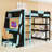 Full Wood Loft Bed with Desk, LED Light, Charging Ports and Shelves-1211291342