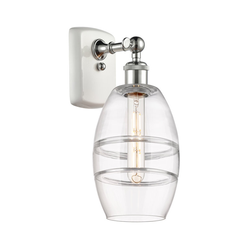 Applique murale en acier Bettylou, Chrome poli blanc, H 9,13 po x l 5,88 po x P 7,06 po, Transparent