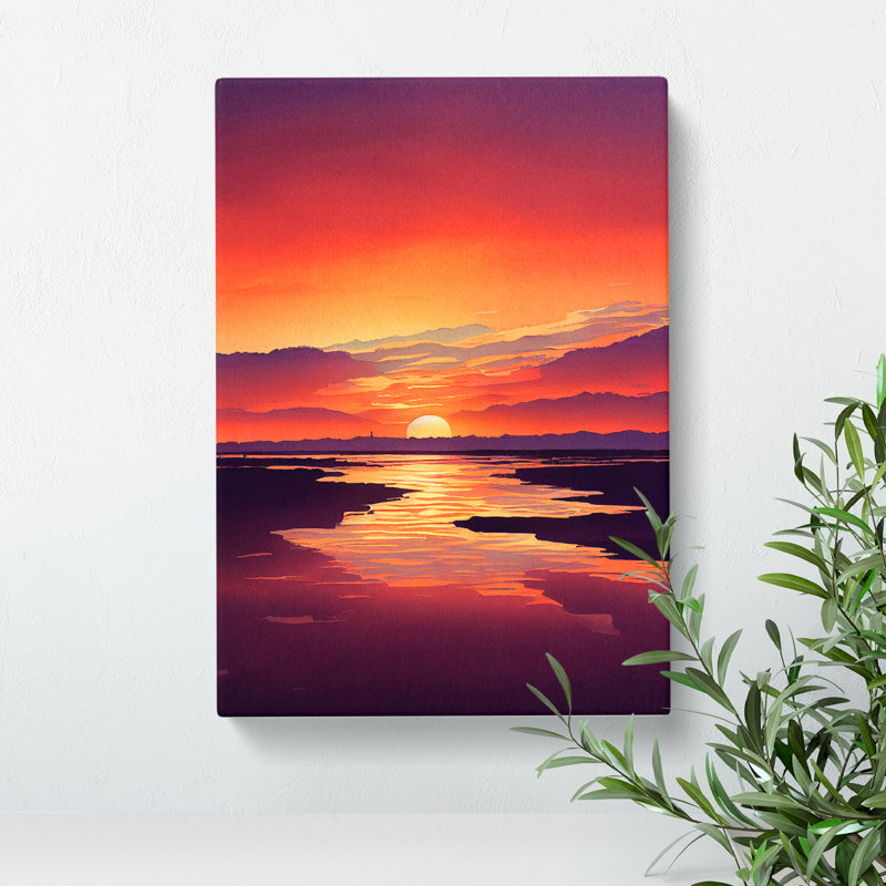Alluring Sunset - Wall Art, Wrapped Canvas, 50cm H x 35cm W x 3cm D, No Matte