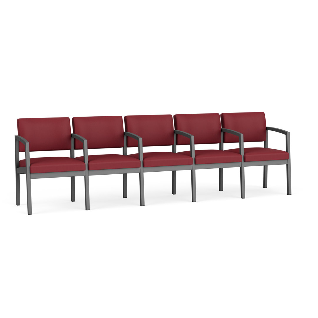 Lenox Steel Waiting Reception 5 Seat Tandem Seating Metal Frame Lesro Upholstery 