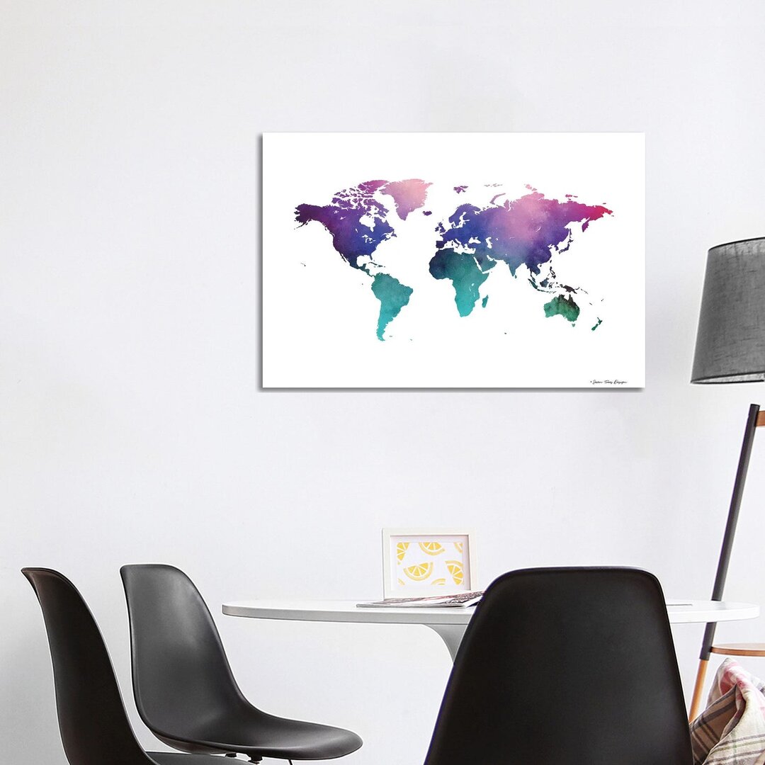 Kosmos Aquarell Welt von Seven Trees Design - Galerie-verpackt Leinwand Giclée