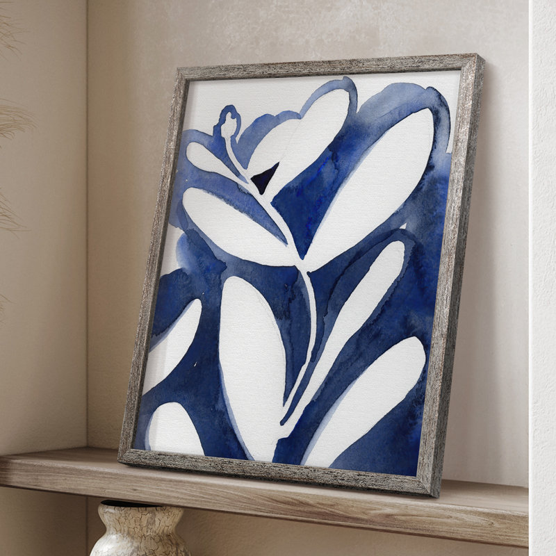 «Blue Eucalyptus I», reproduction encadrée - bois massif, H 15 po x l 12 po