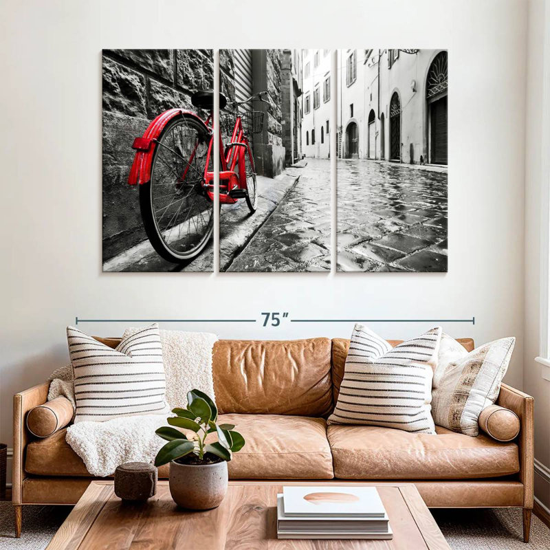 Mehar Red Bicycle Pop, 42" H x 65" W
