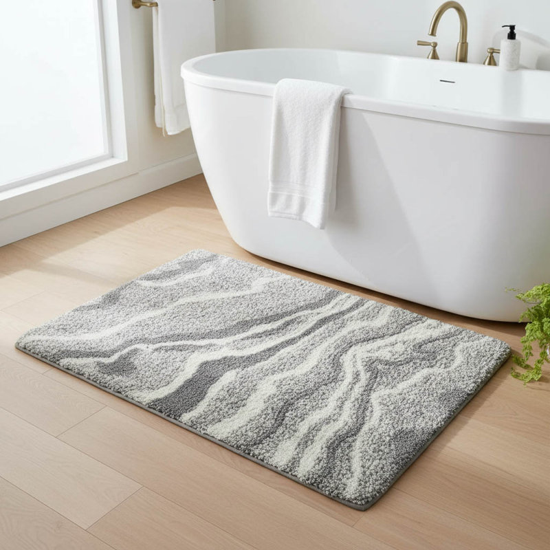 Microfibre Non-Slip Bath Mat, Grey
