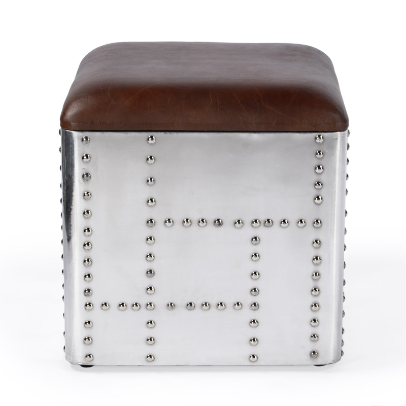 Midway Aviator Leather Ottoman