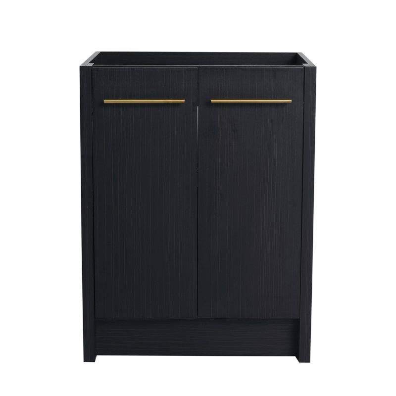 24" Freestanding Bathroom Vanity In Black Chestnut - Easy Maintenance Surface High 24 Inch Finish, 24"