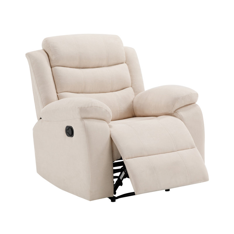 Boston Manual Latch Fabric Recliner Chair, Beige