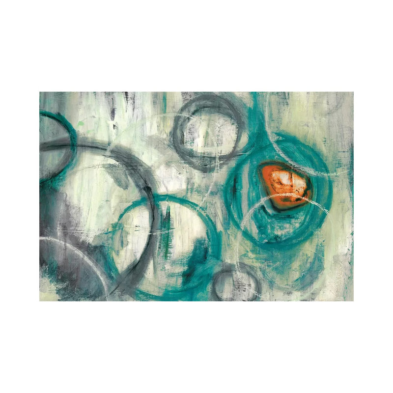 Auspicious Teal by PI Studio - Wrapped Canvas Painting, 20.32 cm H x 30.48 cm W