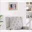 Fauteuils inclinables: Fauteuil inclinable et pivotant contemporain en polyfibre gris clair - dossier à oreilles, coussin touffeté | Mouvement manuel | 29 x 35 x 40 H | Gris clair | Polyfibre-39977773