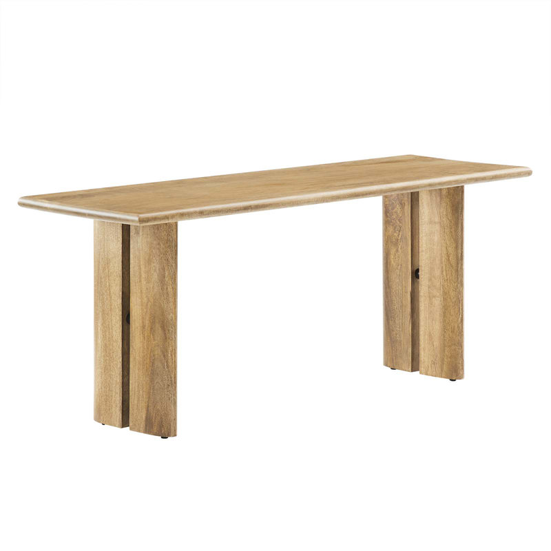Banc en bois Amistad par Modway, Chêne, H 18,5 po x l 46 po x P 15 po