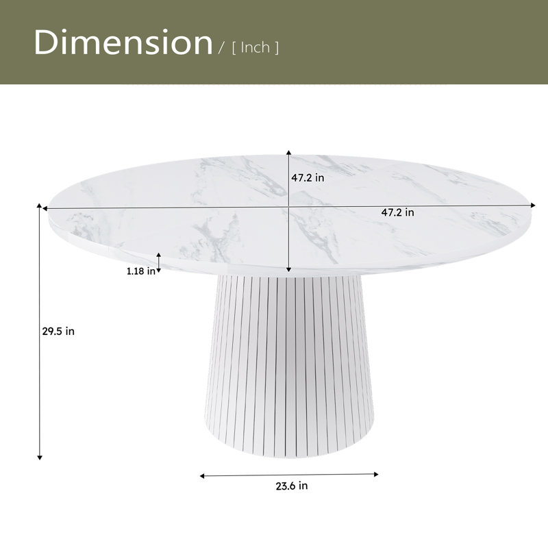 Table de salle à manger de 47 po en MDF pour 4 personnes
