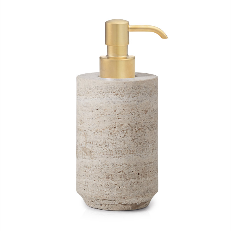 Aztec Marble Soap Dispenser, Satin Gold