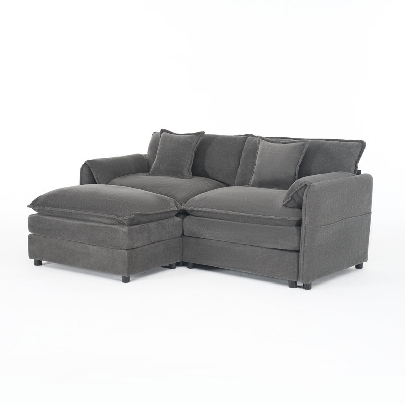 Comfortable Grey Chenille Sofas, Modern Modular Design For Home