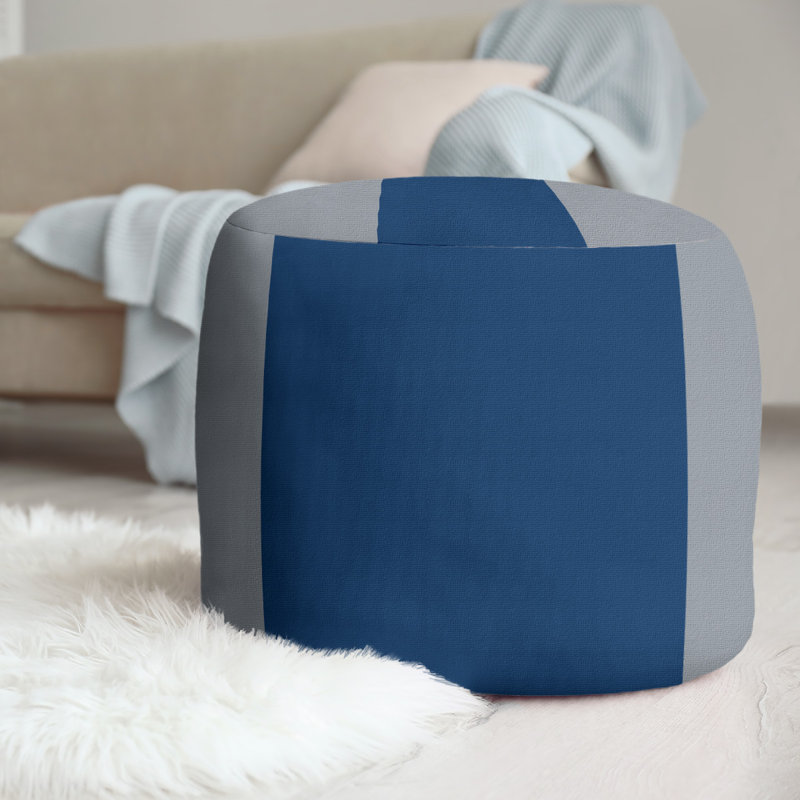 Repose-pieds repose-pieds rond 20,5", Argent / bleu marine / argent, Buffle