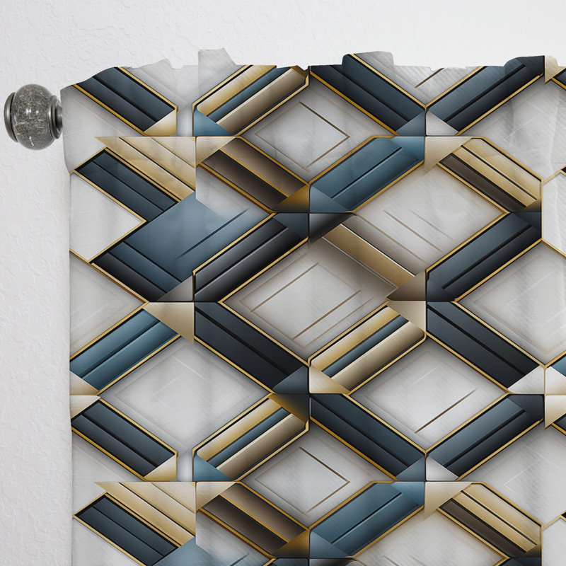 Dimensions de la mosaïque en marbre gris et or - Rideau en velours moderne - obscurcissant - 1 panneau, L 52 po x L 90 po
