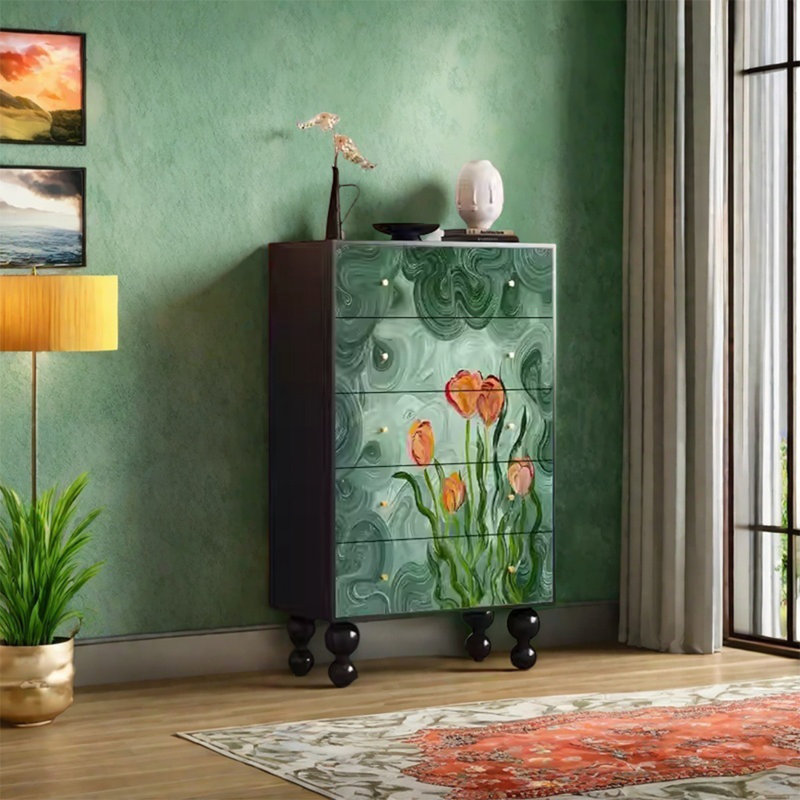 Armoire de rangement en noyer avec plateau spacieux