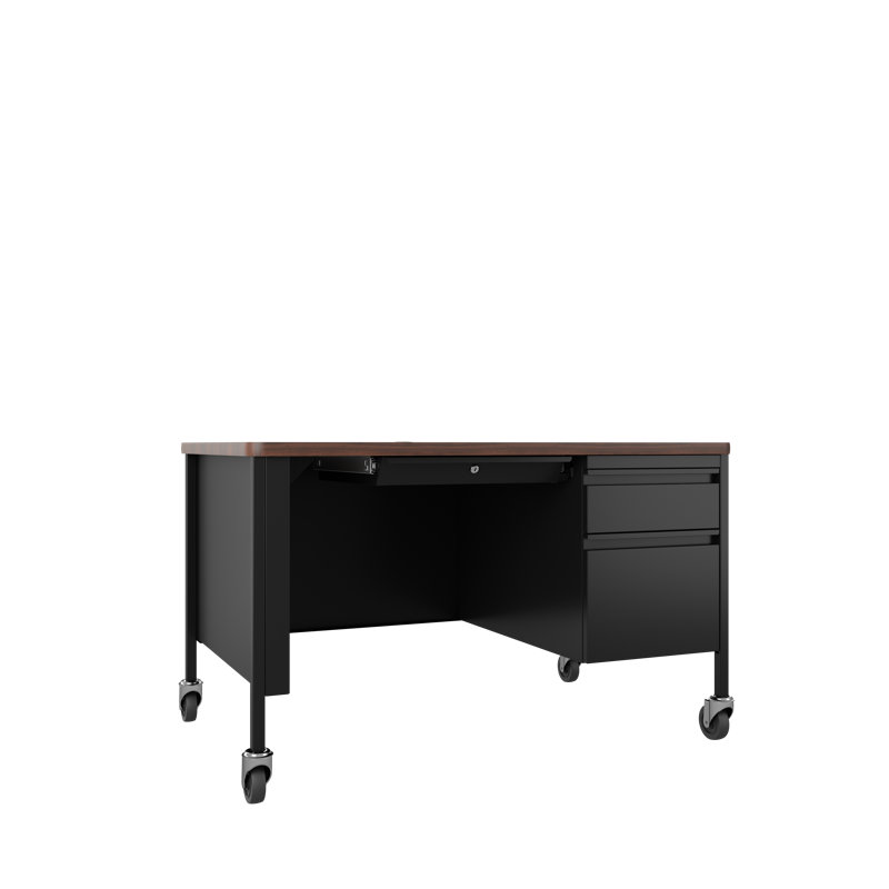 Gustavo Metal Base Computer Desk, Black/Walnut