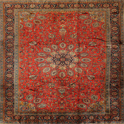 Tapis traditionnel rouge / brun