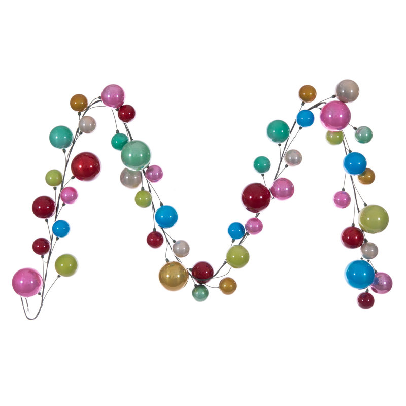 10' Ball Branch Garland, Pink/Green/Red/Blue/Orange/White