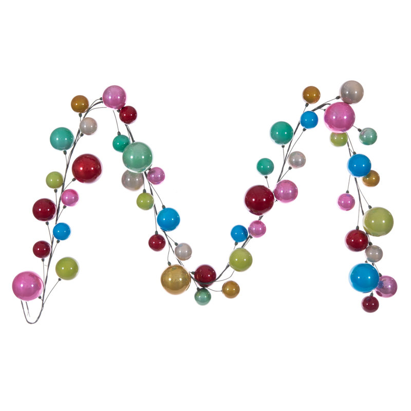 Guirlande 10 'Ball Branch, Rose / vert / rouge / bleu / orange / blanc