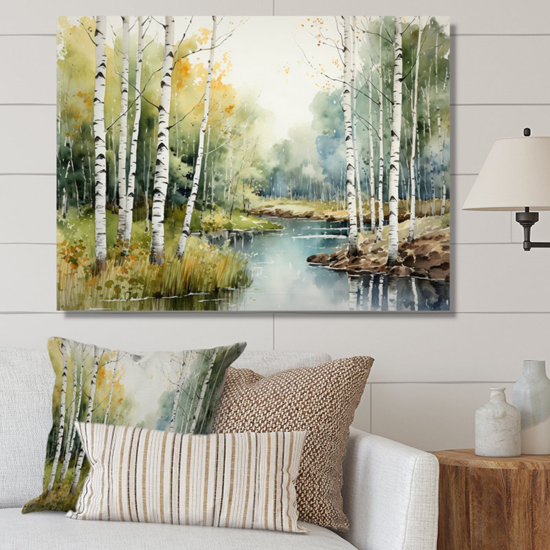Birch Woods Silent Woods II - Tree Birch Wall Art, Wrapped Canvas, 30" H x 40" W x 1.5" D