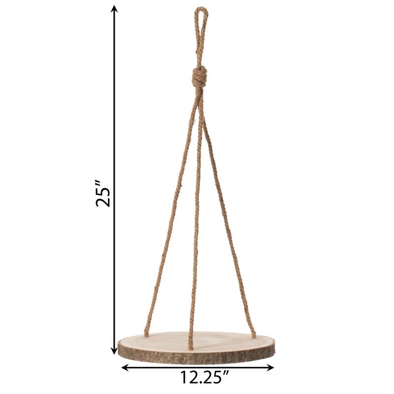 Sewanee Circle Paulownia Floating Shelf, 25"H  12.25x " W x 12.25" D