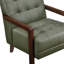 Fauteuil contemporain en cuir avec détails et pieds d'appoint en noyer-252024740