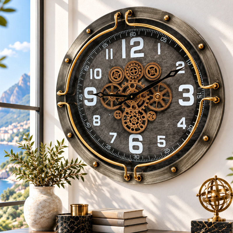 Horloge murale avec engrenages en mouvement de The The Gears Horloge