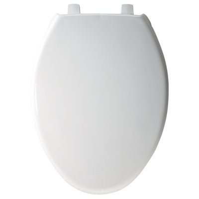 7800TDG Commercial Heavy Duty Closed Front Toilet Seat, Never Loosens, ELONGATED, Plastic, White