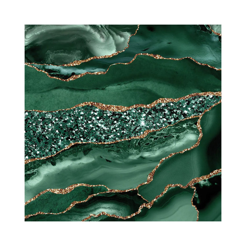 Agate Glitter Ocean Texture XVI by Aloke Design - Gallery-Wrapped Canvas Giclée on Canvas, 30.48 cm H x 30.48 cm W
