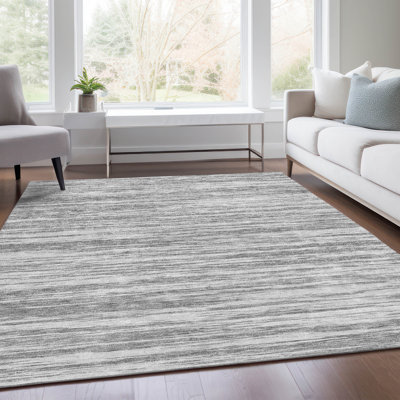 Tapis gris Prisco lavable à la machine de qualité supérieure