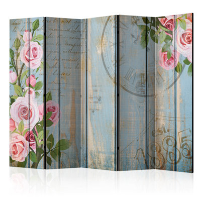 225cm W x 172cm H 5 - Panel Solid Wood Folding Room Divider