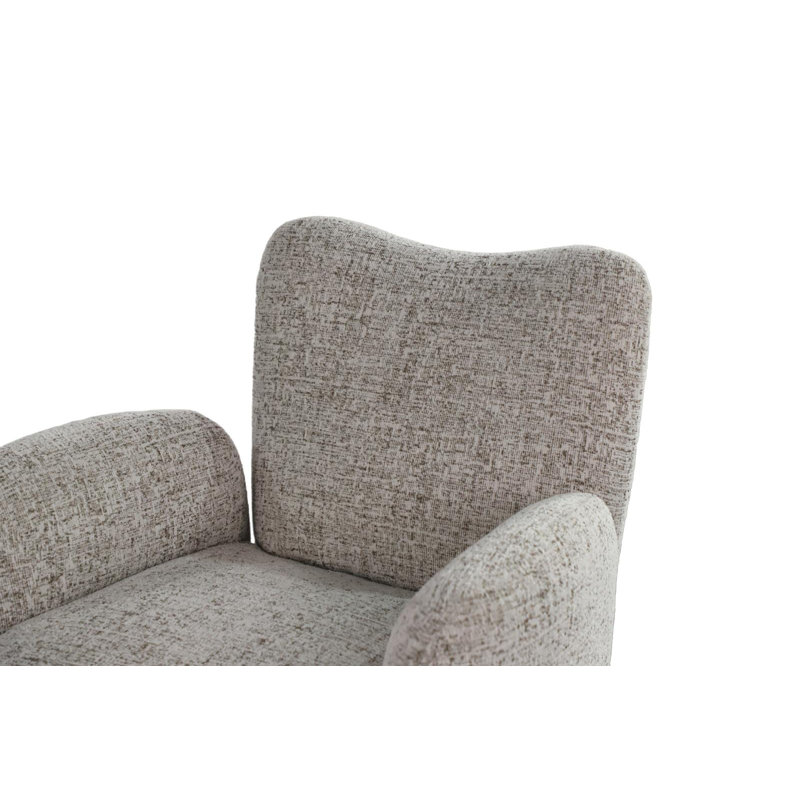 Chaise avec accoudoirs pivotante en tissu Atlas, H 27,2 po x l 32,7 po x P 32,3 po, Blanc